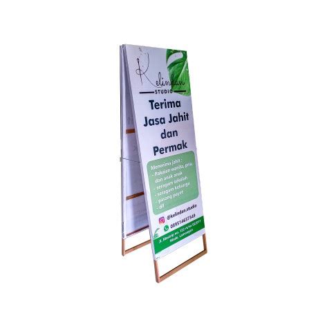 Jual Stand Banner Kayu Segitiga Ukuran X Cm Sisi Shopee Indonesia