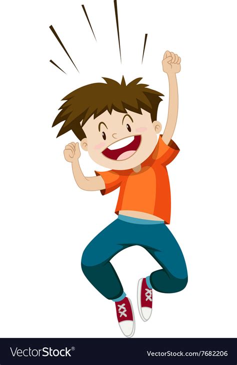 Little Boy Jumping Up Royalty Free Vector Image