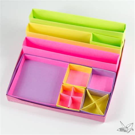 Origami Diagonal Box Divider Tutorial Paper Kawaii