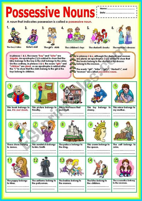 Possessive Case Of Noun Worksheet