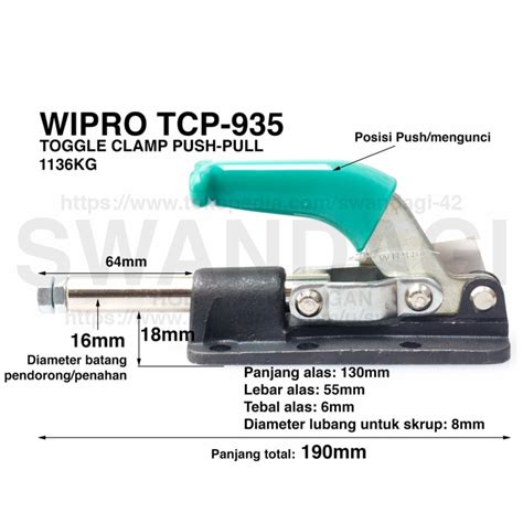 Jual Wipro Tcp935 Toggle Clamp Heavy Duty Toggle Clamp Push Pull 1136kg