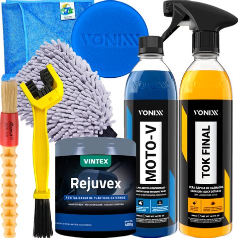 Kit Completo Lavagem De Moto Tok Final Moto V Vonixx Escorrega O Pre O