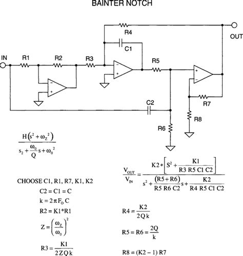 Notch Filter Circuit Calculator - Circuit Diagram