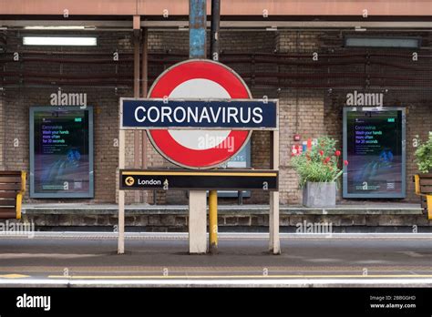 Coronavirus Covid-19 Outbreak Illustration, London Underground System, London, England, UK Stock ...