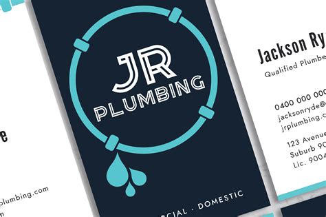 Modern Bold Trade Plumber Business Card Plumber Logo Design