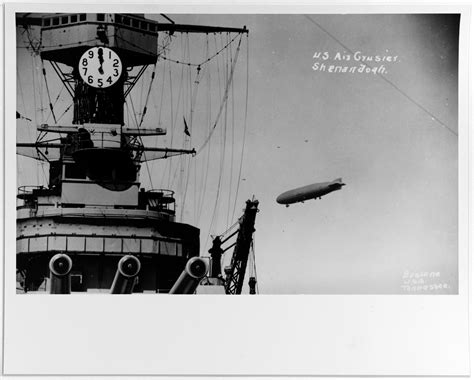 Uss Shenandoah Zr 1 High Above Uss Tennessee Bb 43 Circa 1924