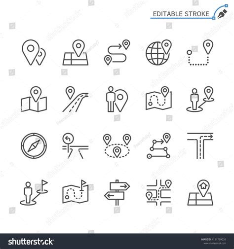 路线图标。可编辑的笔画。像素完美。 库存矢量图（免版税）1151799035 Shutterstock