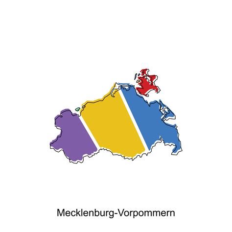 Mecklenburg vorpommern mapa vector mapa de el Alemania país fronteras