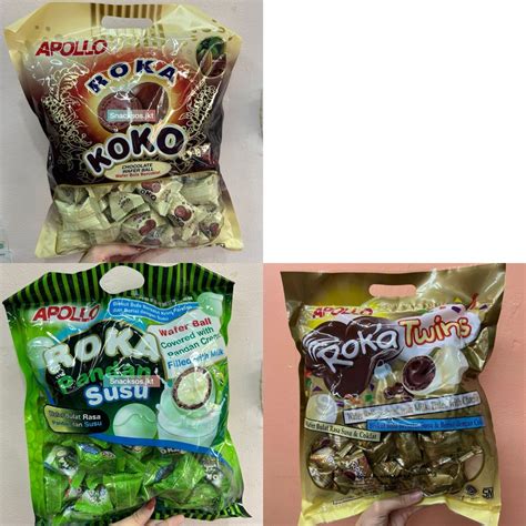 Jual APOLLO ROKA TWINS ROKA KOKO ROKA PANDAN SUSU WAFER BALL