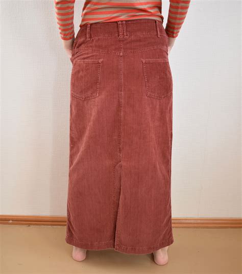 Red Corduroy Skirt Vintage Maxi Corduroy Skirt Cotton Basic Etsy