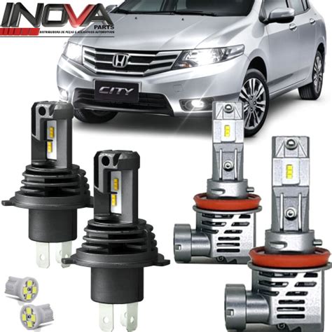 Kit Lampada Super Led Honda City A Farol E Milha K No Shoptime