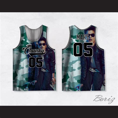 Bruno Mars 05 Chunky Green Camouflage Basketball Jersey — Boriz