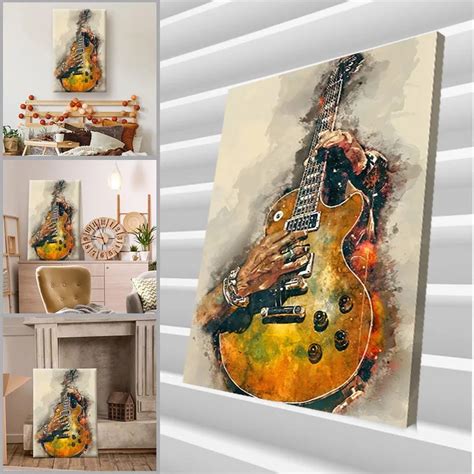 Electric Guitar Paintings On Canvas