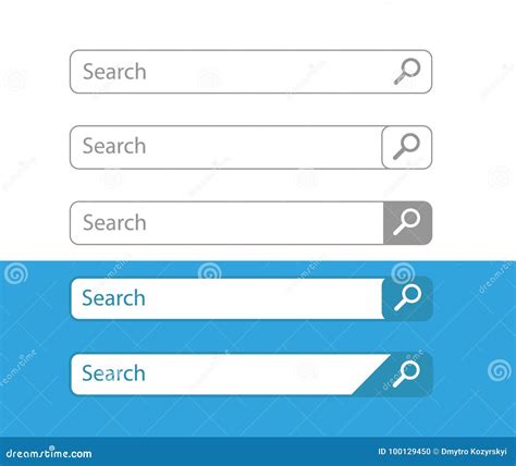 Search Bar Vector Element Design Set Of Search Boxes Ui Template On