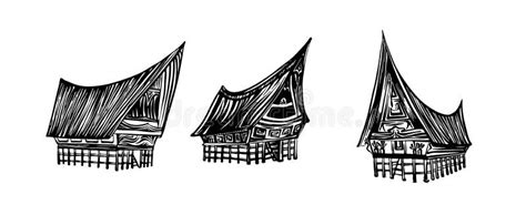 Rumah Adat Batak Vector Traditional House of Suku Batak, Indonesian ...