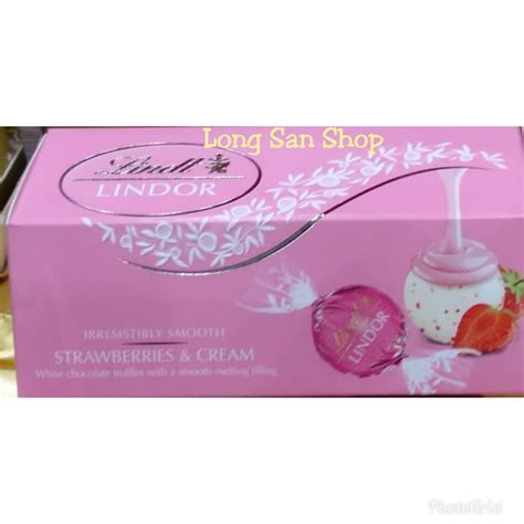 Jual PROMO Lindt Lindor Strawberry Cream Chocolate Coklat Impor