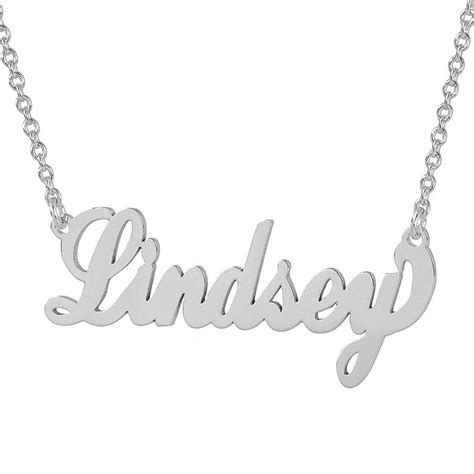 Small Sterling Silver Personalized Name Necklace Scrip Font Etsy