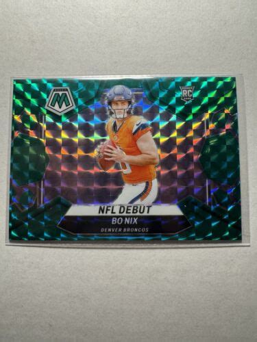 Panini Mosaic Bo Nix Nfl Debut Green Mosaic Prizm Rookie Card