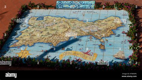 Map Of The Island Of Capri Capri Campania Italy Stock Photo Alamy