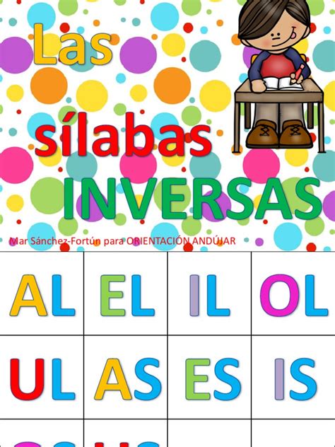 Tarjetas Para Trabajar Las SÍlabas Inversas