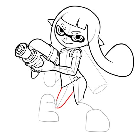 How To Draw An Inkling Girl Splatoon 2 Step By Step Easy Kids Drawing