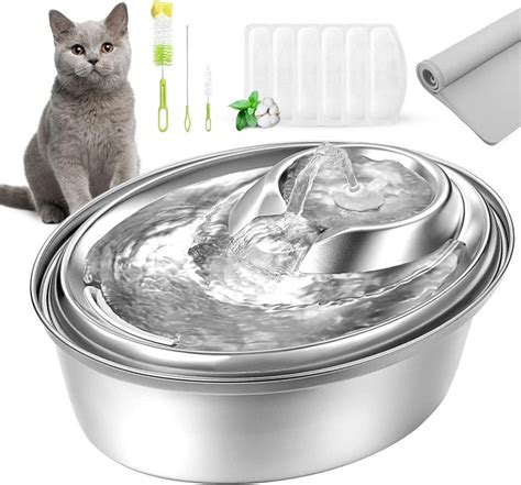 Pet Supplies Orsda Cat Water Fountain Stainless Steel 67oz2l Pet