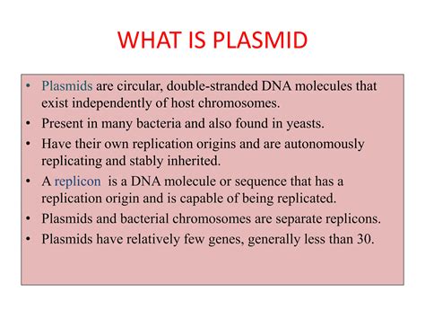 Plasmid Types Structure And Functions Ppt