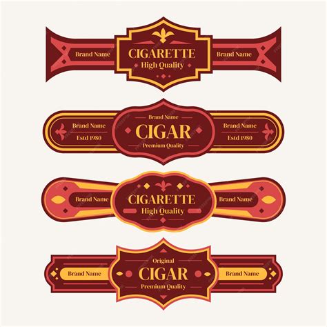 Free Vector Flat Design Cigar Labels Design