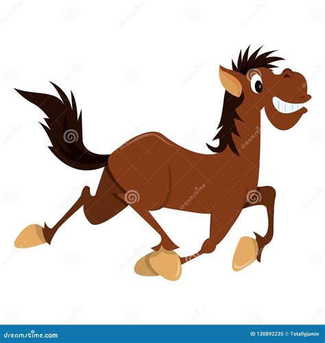 Cartoon Smiling Galloping Horse Stock Illustration - Illustration of ...