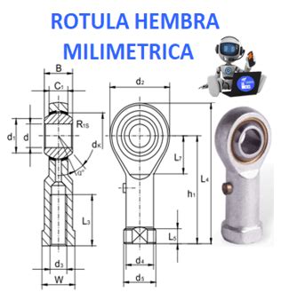 PHS 6 R 6mm ROTULA HEMBRA ROSCA M6 X 1 00 DERECHA MARCA OBD OSUNA