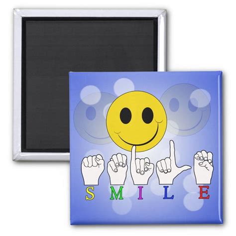 HAPPY FACE ASL SIGN LANGUAGE MAGNET | Zazzle in 2023 | Asl sign language, Asl signs, Sign language