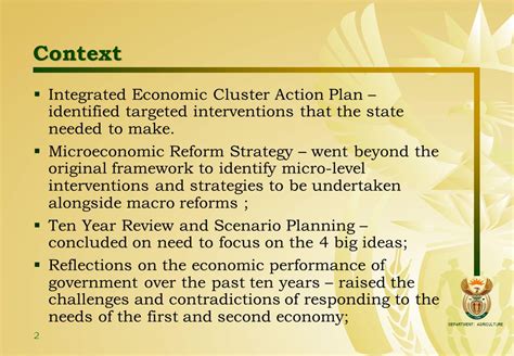 Department Agriculture Agricultural Public Sector Strategic Overview