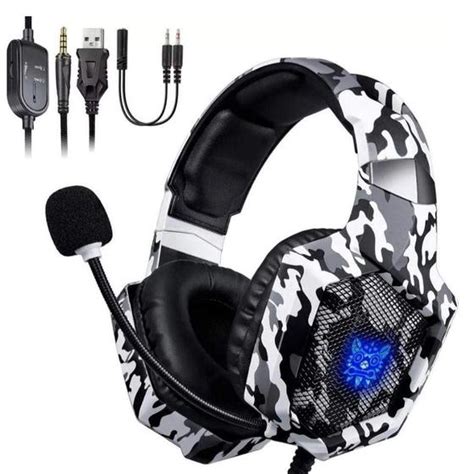 Fone Ouvido Headset Gamer K Rgb Led Onikuma Xbox One Ps F Camuflado