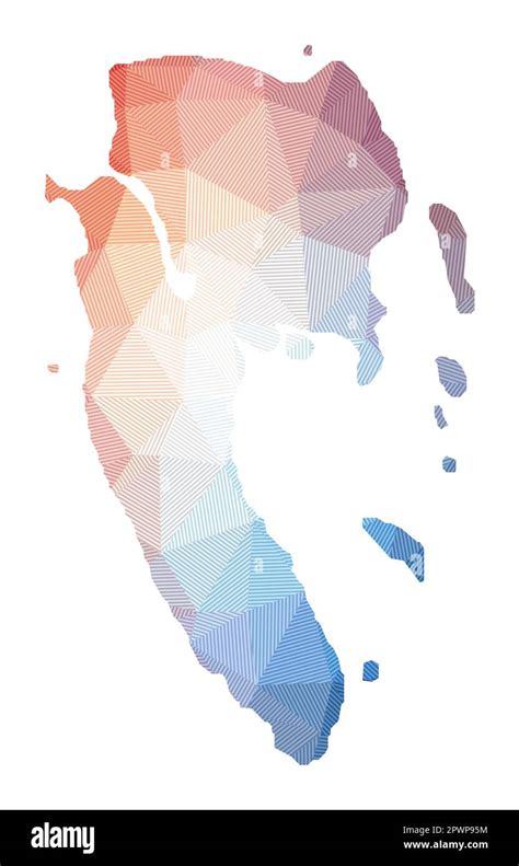 Map Of Ko Lanta Low Poly Illustration Of The Island Geometric Design