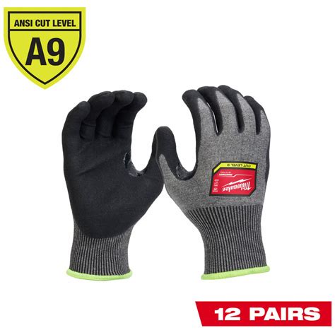 MILWAUKEE XL 10 ANSI Cut Level A9 Cut Protection Dipped Gloves