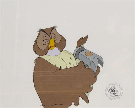 Lot Disney Bambi Friend Owl Animation Cel