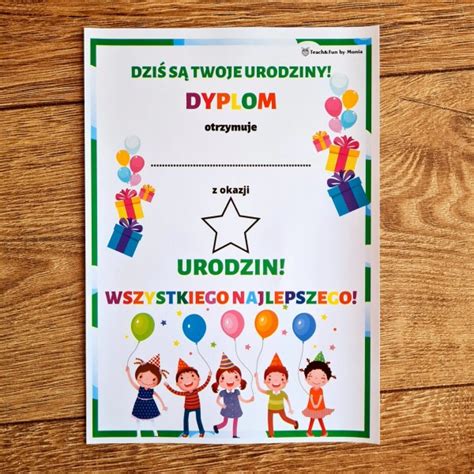 Dyplom Urodzinowy Wzor W Pdf Teach Fun By Monia