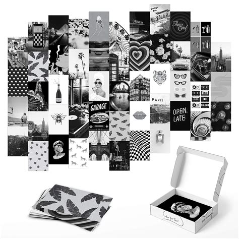 Buy Haus And Hues Black White Wall Collage Kit Aesthetic Wall