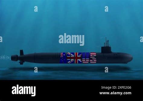 Aukus Nuclear Submarine In The Deep Sea The Us Uk And Australia Have