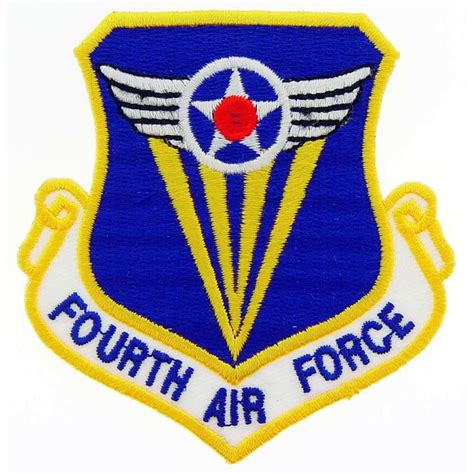 U.S. Air Force 4th Air Force Shield Patch Blue & Yellow - Walmart.com ...