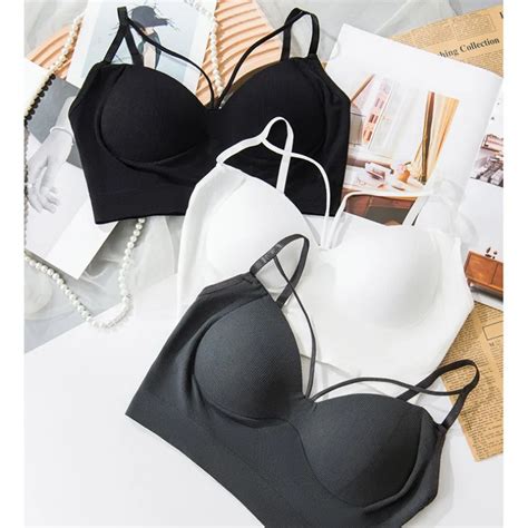 Suti Sem Costura Decote Em V Profundo Para Mulheres Bralette Sem