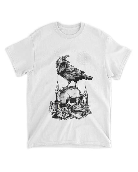 Black Crow Raven Skull Viking Norse Occult Gothic Sayfrs