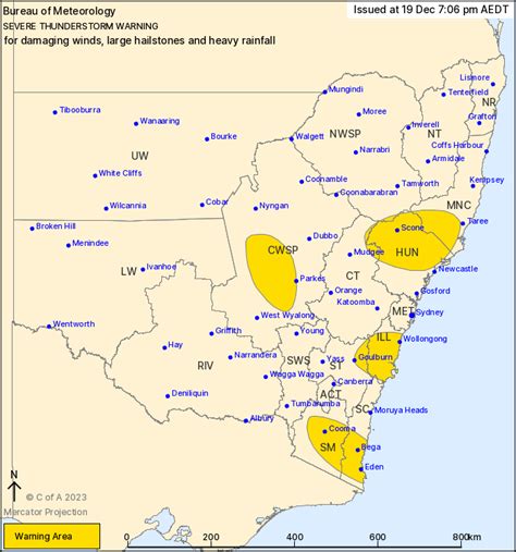 Nsw Severe Thunderstorm Warning Large Hail Damaging Winds Heavy Rain