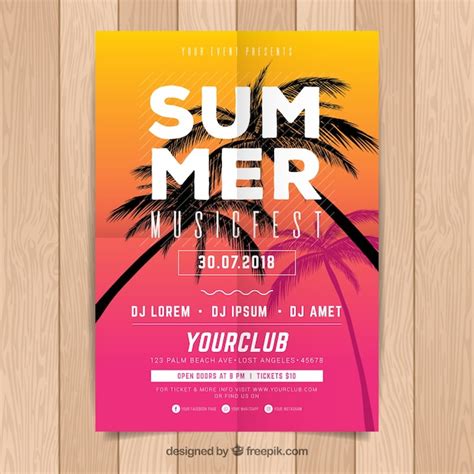 Cartel De Fiesta De Verano Vector Gratis