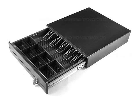 Black Locking Usb Cash Drawer Metal Cash Box With Lock 5 Bill