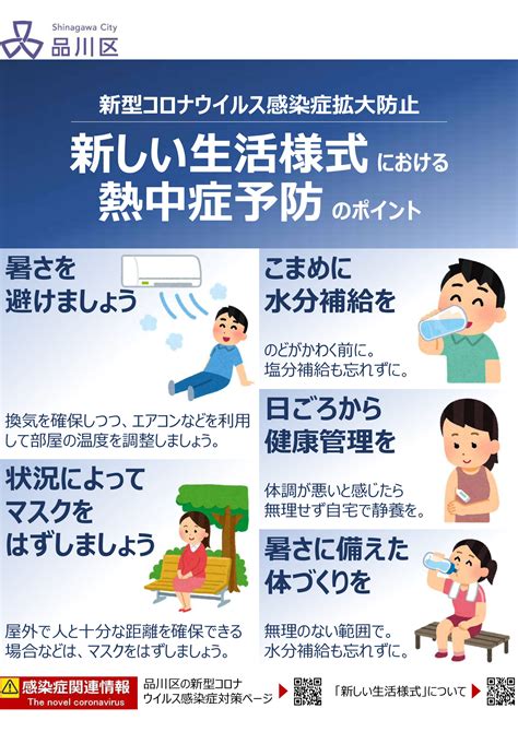 「新しい生活様式」における熱中症予防行動のポイント｜品川区