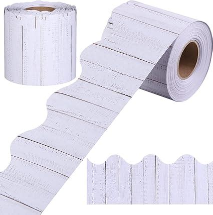 Amazon Durony 65 6 Feet White Wood Bulletin Board Border Scalloped