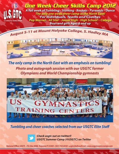 One Week Cheer Skills Camp 2012 Us Gymnastics Training Camps