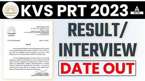 KVS PRT Result 2023 KVS PRT Interview Date 2023 KVS PRT CUT OFF