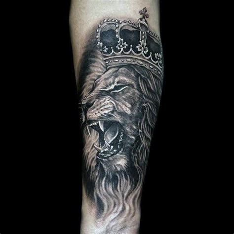 50 Wild Lion With Crown Tattoo Designs For Men